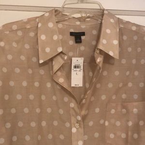 Neutral Polka dot blouse!